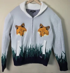 Akoo Predator sweater Authentic. white Fox zip up Mens XXL - Picture 1 of 3