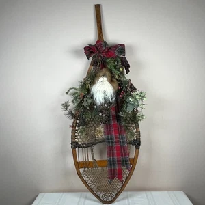 Vintage Snowshoe 45 x 15 Snow Shoes Santa Claus Christmas Decoration - Picture 1 of 9