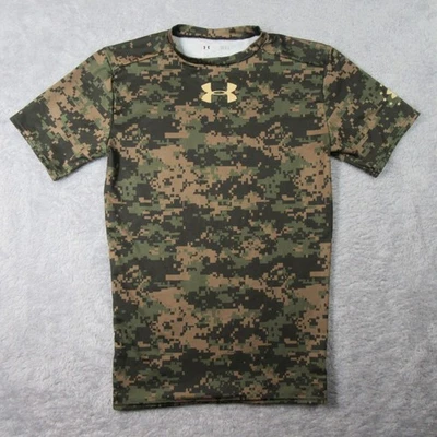 Under Armour Shirt Mens Large Green Brown Digital Camo Camouflage Compression - Image 1 of 4