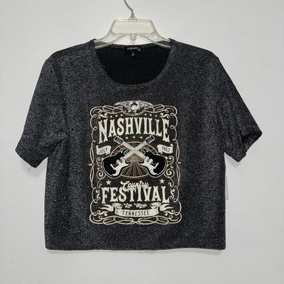 Nashville Tennessee Crop Top 女式小号原创闪光 — 第 1/3 张图片
