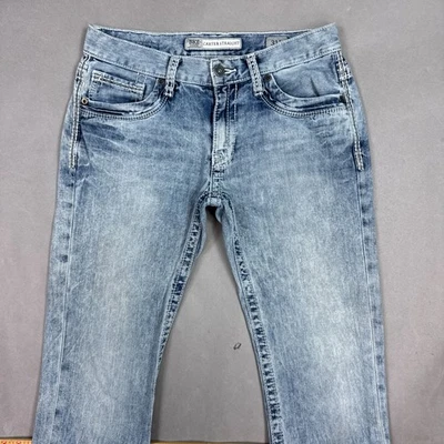 Pantalones de mezclilla rectos Carter azules 32x34 BKE con hebilla para hombre lavados (etiqueta 31L) Foto 1 de 4