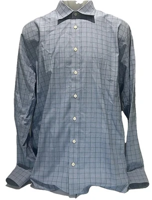 Mens Charles Tyrwhitt  Slim Fit Long Sleeve Button Up Shirt 17-37 Blue Green - Image 1 of 4