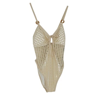Robin Piccone Marlow нахальный цельный купальник слоновой кости крючком шнурует вверх назад новый с Ярлыками 8 - Изображение 1 из 4