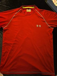 Under Armour HeatGear mens t-shirt red size Sm Loose Green - Picture 1 of 7