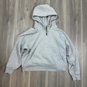 Athleta Forever Fleece 1/2 Zip Gray Women's Hoodie Sweatshirt - Picture 1 of 6