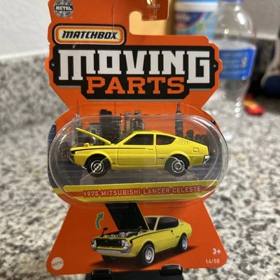 Piezas móviles Matchbox 1975 Mitsubishi Lancer Celeste 1/64 coche fundido a presión nuevo en paquete 14/50 Foto 1 de 2