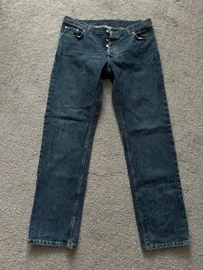 Pantalones de mezclilla Helmut Lang para hombre talla 38 azul corte clásico ButtonFly 1998 vintage rectos - Imagen 1 de 15