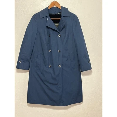 VTG London Fog Mainscoats Pea Coat 8 Petite Navy Blue Removable Velvet Lined  - Image 1 of 4