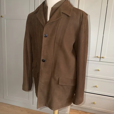 Abrigo de coche Loro Piana piel de cordero gamuza forrado de cachemir talla L/52 Foto 1 de 4