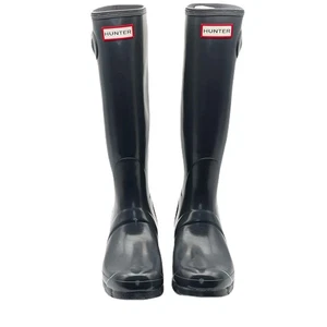 Bota de lluvia Hunter Original alta brillante para mujer pizarra oscura talla 7 - Imagen 1 de 10