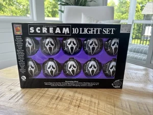 Vintage SCREAM Ghost Face 10 String Light Set Halloween Decoration New Sealed - Picture 1 of 13