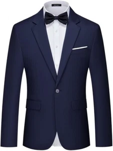 Mage Male Herren Slim Fit Navy Blau *Nur Jacke* L 42R Kerb Revers 1 Knopf - Bild 1 von 4