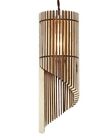 Stepped Rib Tube Style Pendant Ceiling Light Shade KIT, Birch Wood, 29cm Tall