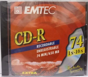 Emtec / BASF CD-R Recordable Compact Disc, 74 min 650 MB 1 Stück Neu & OVP - Bild 1 von 5