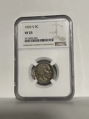 1925 S NGC VF-25 Buffalo Nickel  -- - Image 1 of 2