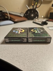 Set of 2 Bicycle David Blaine Gator Backs & In Spade Holo Playing Cards RARE  