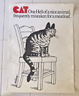 Affiche de chat vintage du Liban 1977 ouvrier édition fréquemment confondue avec pain de viande