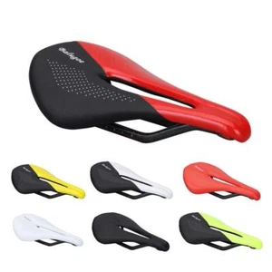 Sella comfort carbonio + pelle sedile bicicletta MTB bici da corsa selle ergonomiche - Foto 1 di 15