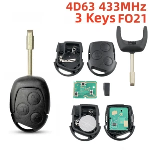 4D63 433Mhz 3 Tasten Fernbedienung Schlüssel Für Ford Focus Fiesta Fusion Mondeo - Picture 1 of 11