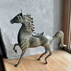 Brass Arab Horse Sculpture Hand Made Etched Decor Equestrian Art Vintage