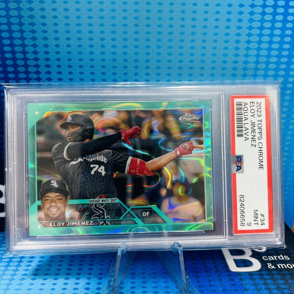 Eloy Jimenez  2023 Topps Chrome  Aqua Lava Refractor 86/199 White Sox #34 PSA 9 - Image 1 of 2