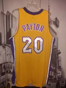 VTG🔥 Nike Los Angeles Lakers Authentic  The Glove Payton Sewn gold Jersey 52