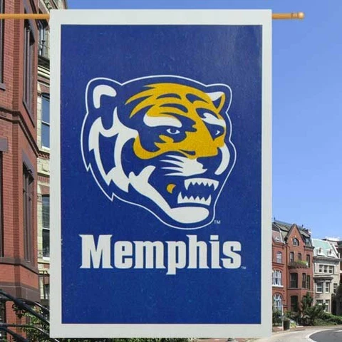 NCAA Memphis Tigers Royal Blue 28'' x 44'' Team Logo Applique Flag Cover