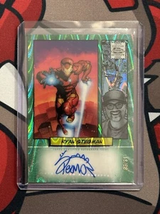 2024 Topps Chrome Marvel RYAN STEGMAN 18/99 GREEN GAMMA WAVE AUTO, IRON MAN ART - Picture 1 of 2
