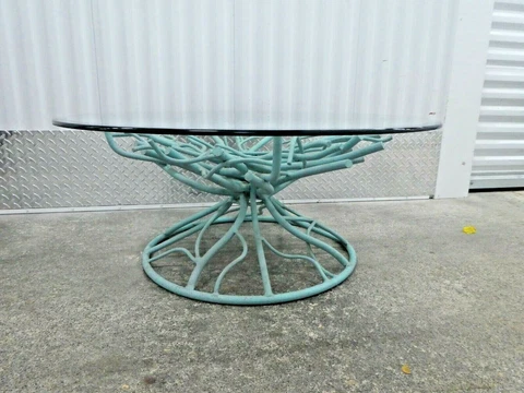 WHIMSICAL FAUX TURQUOISE CORAL IRON COFFEE TABLE Cover
