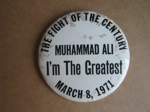 Muhammad Ali vs Frazer The Fight of the Century "I am the Greatest" 3 1/2 Pin ! - Picture 1 of 3