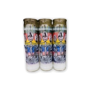 Candela religiosa assortita in vetro 7 giorni 7 Potencia Africana 3 pezzi - Foto 1 di 3