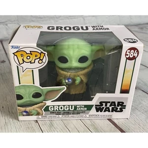 Funko Pop! Grogu with Armour Vinyl #584 Star Wars Book of Boba Fett - Picture 1 of 9