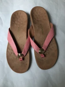 Vionic Hilda Woven Thong Flat Flip Flops Comfort Orthotic Sandals women’s 8.5 - Picture 1 of 6