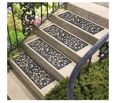 Anti Slip Rubber Stair Step Treads Mat Scrolled BUTTERFLY Outdoor - Image 1 of 4