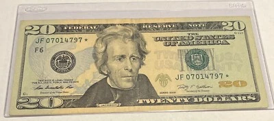 US Fancy Star Error Note Serial Twenty Dollar Replacement Duplicate Ink Fed $20 - Image 1 of 2
