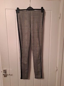 New Look Grey Check And Dogtooth Patterned Leggings Size 10 - Picture 1 of 1