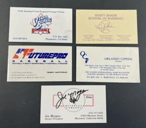 5 Lot: Vintage 80s Business Cards Cepeda Dusty Baker Vida Blue Joe Morgan +1 - Picture 1 of 8