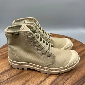 Stivali Palladium Pampa Hi donna taglia 7 originali Sahara beige Canvus Chukka - Foto 1 di 8