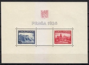 Czechoslovakia 1938 WWII MNH Mi Block 4 Sc 251 Castles of Vyšehrad & Hradčany - Picture 1 of 1