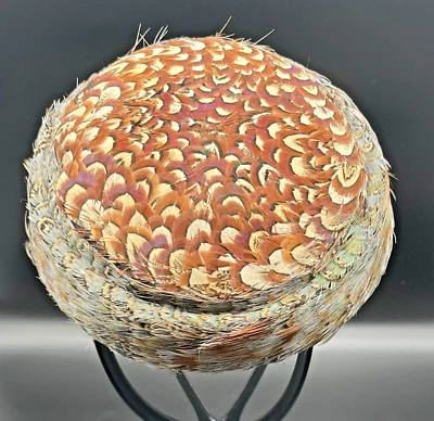 Винтажные женские фазан птица перо таблетка шляпа 7 «D красивый синий оттенок перья! - Изображение 1 из 4