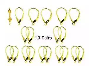 Pendientes Fleur De Lis de oro amarillo o blanco sólido de 14 k con cierre de palanca por pares - Imagen 1 de 2