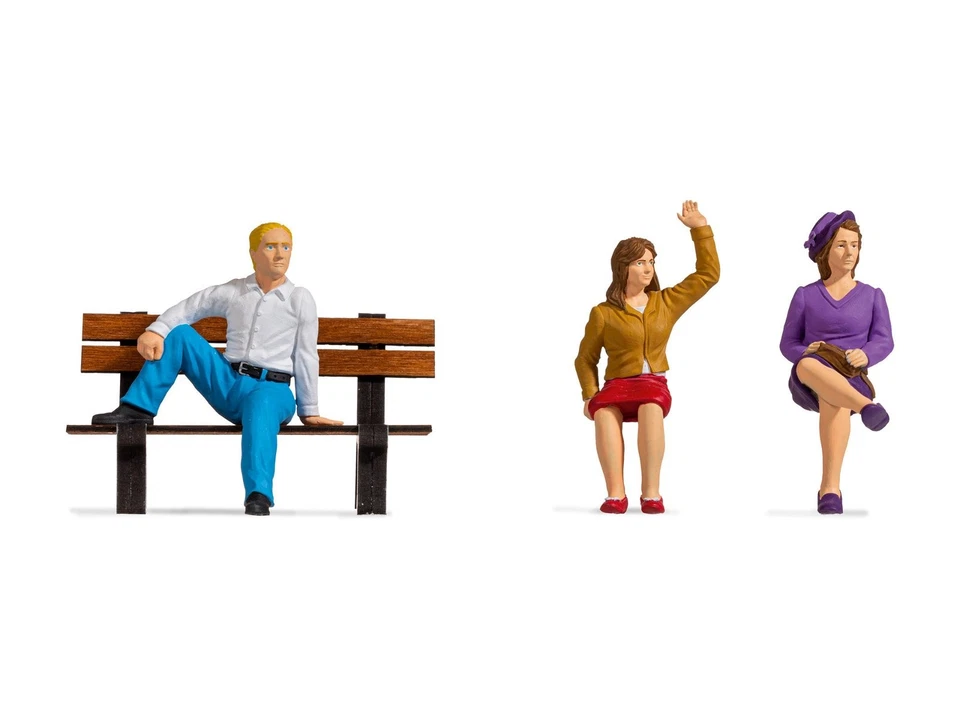 Noch 17351 G Sitting People Plastic Figures (Set of 3) - Image 1 of 1