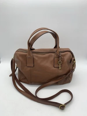 Bolso Cartera FOSSIL FIONA Cuero de Vaca Marrón con Dije de Llave Excelente Foto 1 de 4