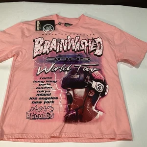 Gr. Medium Hellstar Brainwashed World Tour T-Shirt Pink Neu *siehe Beschreibung* - Bild 1 von 11