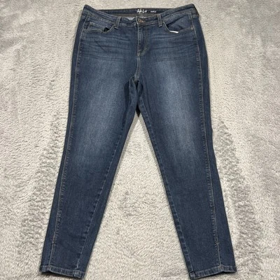 Pantalones de mezclilla ajustados al tobillo Style & Co para mujer 12 azul lavado oscuro elásticos Foto 1 de 4