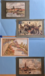 1924-28 Vintage Haagsche Post Netherlands Scenic POSTER Print Lot of (4) 11"x17" - Picture 1 of 22