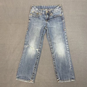True Religion Jeans Mädchen Größe 6 verstellbarer Bund Distressed Medium Wash Denim  - Bild 1 von 15
