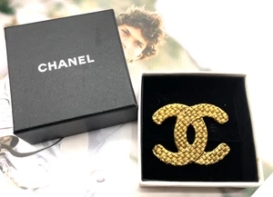 Authentic CHANEL Vintage 29 Stamp 1262 Coco Mark Braided Brooch11.8g WB SK-9678 - Picture 1 of 14