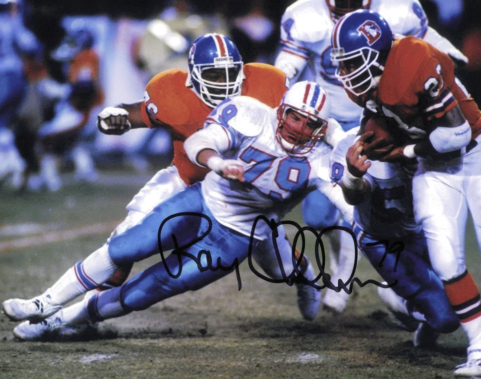 Foto firmada autografiada por Ray Childress de 8x10 Houston Oilers Foto 1 de 1