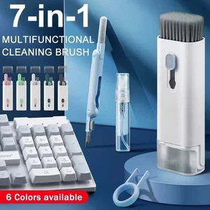 Kit Spazzola Pulitore Tastiera Computer 7 in 1 Pulizia Auricolari Penna Cuffie Keycap - Foto 1 di 8